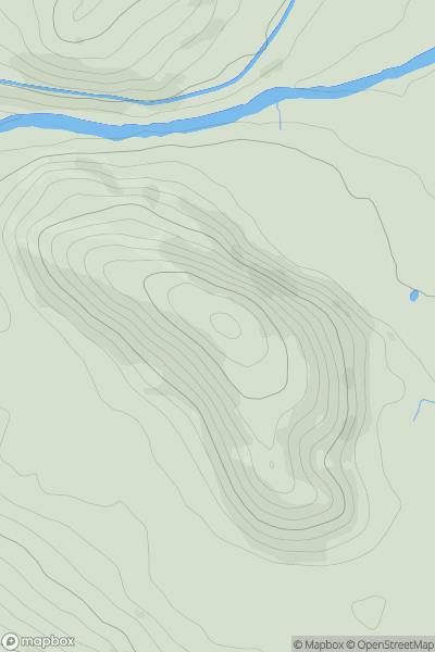 Thumbnail image for Pen-y-coed [Bala to Welshpool] showing contour plot for surrounding peak